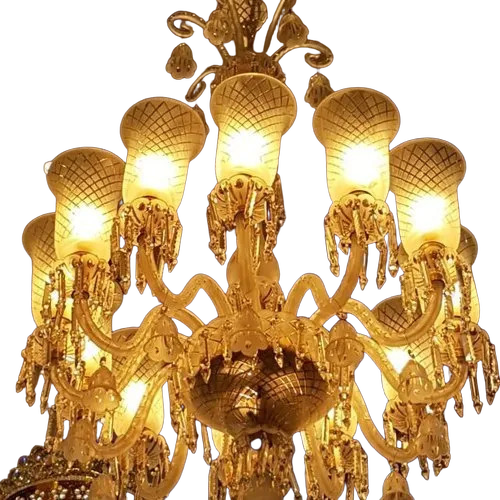 Golden Ceiling Glass Chandelier