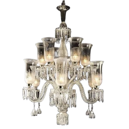 10 Light Glass Chandelier