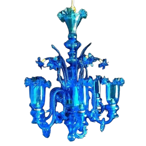Blue Glass Chandelier