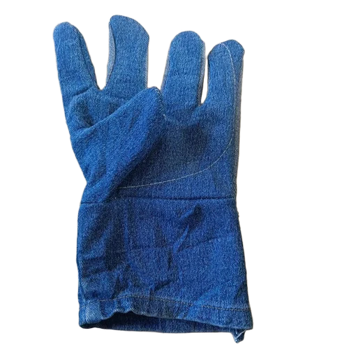 Plain Jeans Fabric Safety Hand Gloves