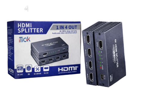 4K HDMI Splitter 1x4 4K 30Hz HDCP 2.2 Plug And Play UHD