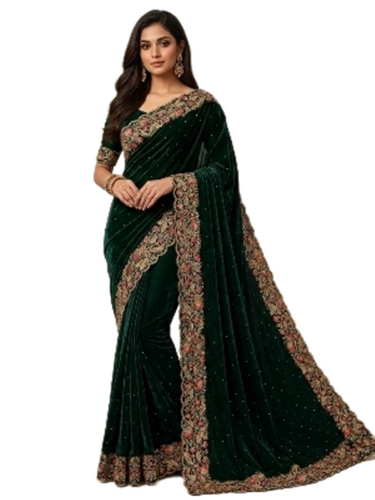 Fancy Designer Sarees - Design: Embroidery Flower