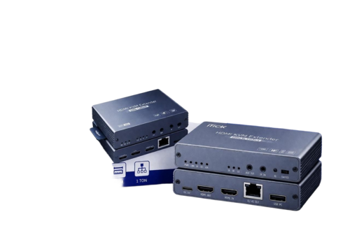 Hdmi Kvm Extender 4K 30Hz 200M Over Cat5E Cat6 Cable - Color: Black