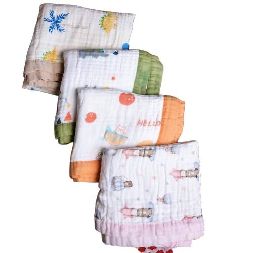 6 Layer Muslin Blanket For 0 To 3 Years Babies - Size: 120X120 Cm