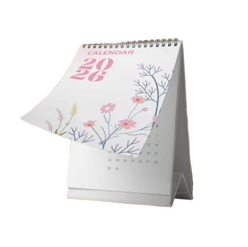 8.5X7 Inch Paper Printed Table Calendar - Color: White
