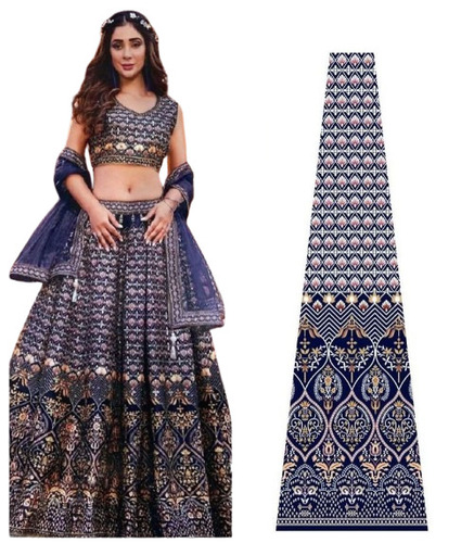 Ladies Silk Navy Blue Ethnic Lehenga Choli Set - Ethnic Region: Indian