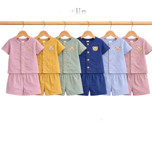 Pure Muslin Cotton Kids Co-Ord Garment Set - Feature: Light In Weight