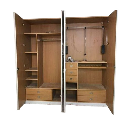 Brown 9 Feet Lockable Plywood Wardrobes