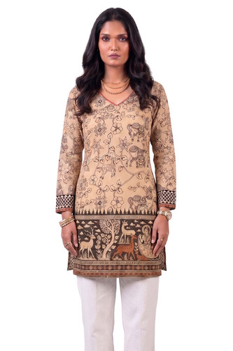 Printed Designer Casual Party Wear Short Kurtis - Bust Size: 40 Centimeter (Cm)