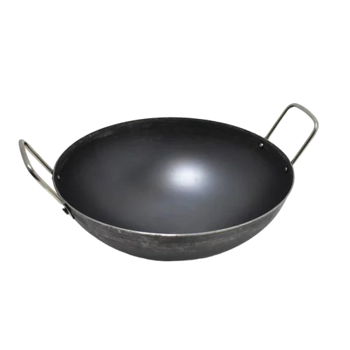 Black Round Surface Iron Kadai