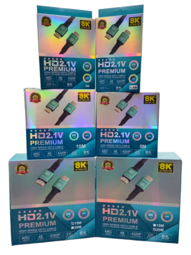 Premium High Speed HDMI 2.1 8K 4320P ARC 1.5M 3M 5M 15M 20M Cable