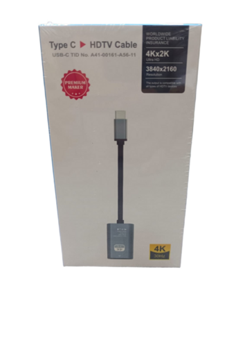 Type C to HDMI 4K Cable USB-C HDTV Adapter 4Kx2K Slim Aluminium Body