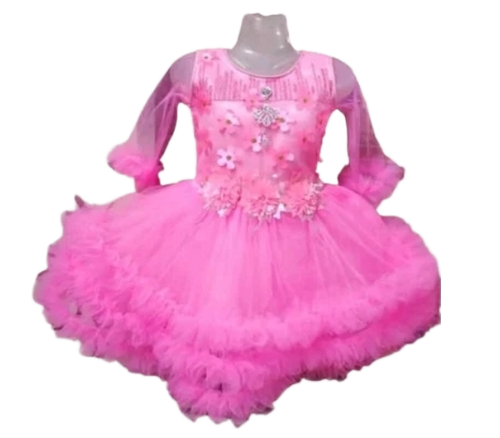 Girls Net Party Wear Frock - Age Group: 1-3 Years