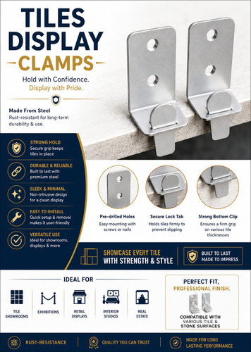 Tiles Display Clamps - Material: Metal