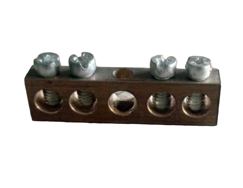 Brass Electrical Terminal Block - Color: Golden