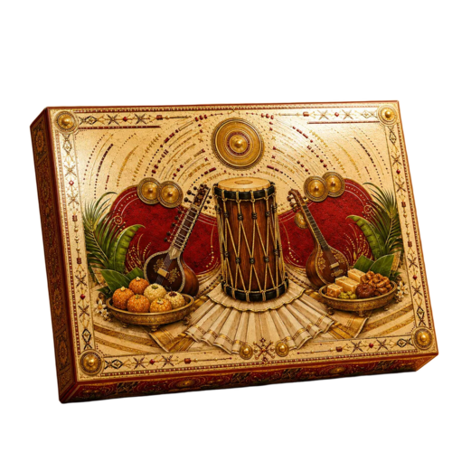 Naadam 500G Spot Uv Empty Sweet Box Packaging With Golden Tray - Color: Ivory