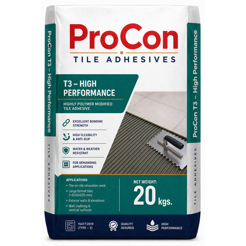 Procon T3 High Performance Tile Adhesive - Color: Grey Powder
