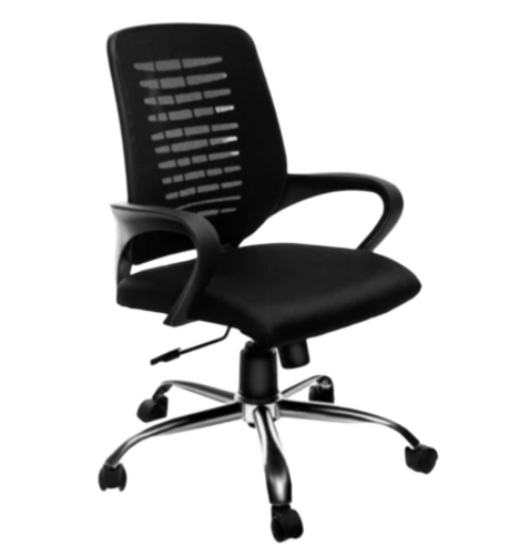 Black Medium Back Mesh Office Chair - Material: Plastic