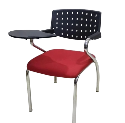 Plastic Back Writing Pad Chair - Color: Black