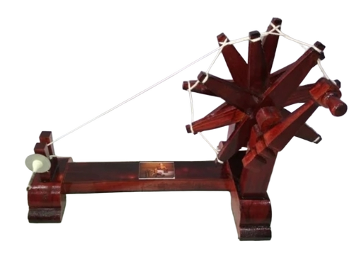 Wooden Gandhi Charkha - Spinning Wheel - Color: Brown