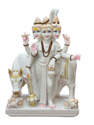 Bramha Vishnu Mahesh Marble Statues