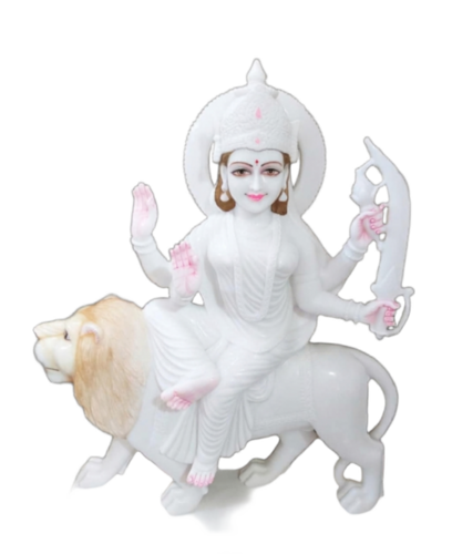 Durga Ji White Marble Statue