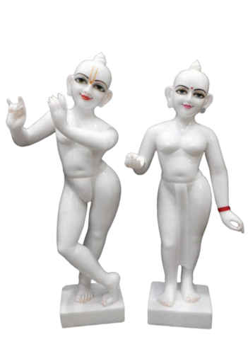 Iskon Jodi White Marble Statue