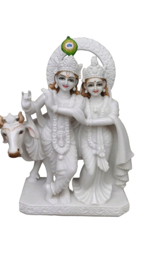 Radha Krishan White Marble Statue