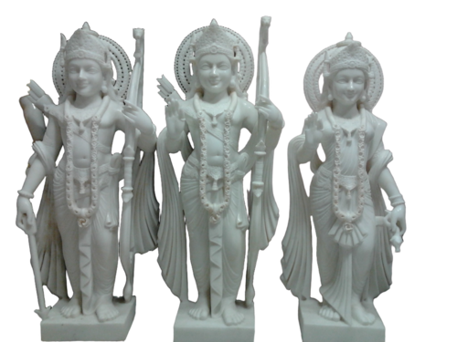Ram Lakshman Sita White Marbel Statue