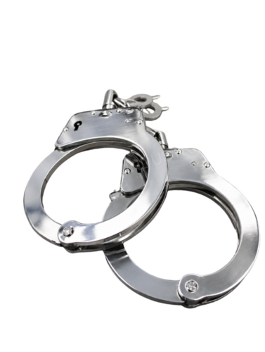 Security Department And Police Metal Handcuffs Double Lock 2 Keys - Color: Silver