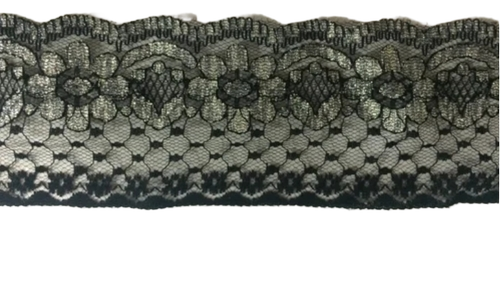 Single Sided Nylon Lace - Color: Black