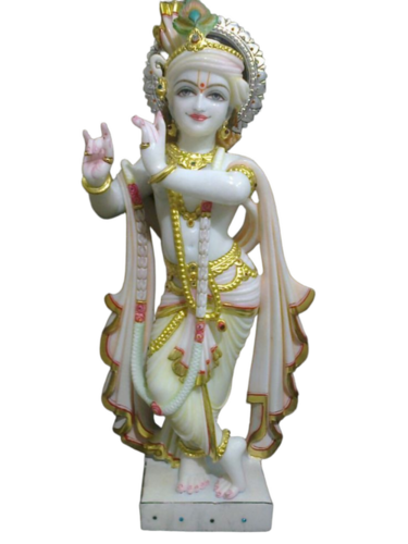 Krishna Ji White Stone Murti