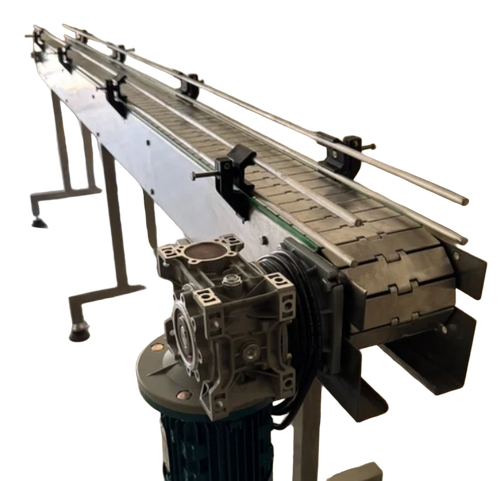 Stainless Steel Slat Conveyor Chain - Color: Silver