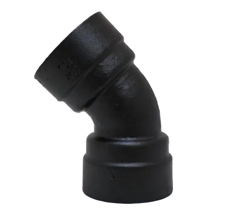 Ductile Iron Double Socket Bend 45 Degrees - Color: Black