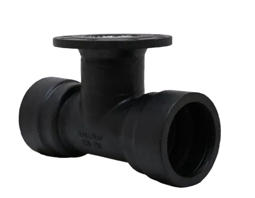 Ductile Iron Flange On Double Socket Tee - Color: Black