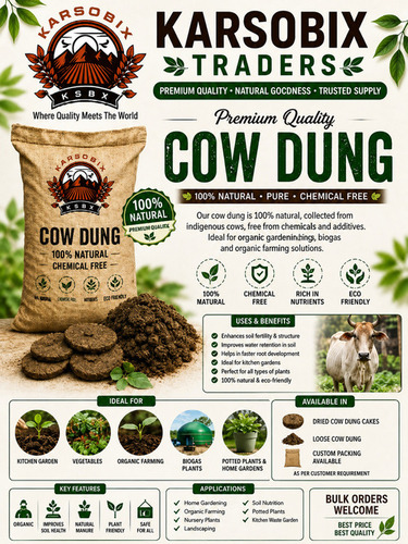Premium Quality Cow Dung Cake - Acid Value: Nil
