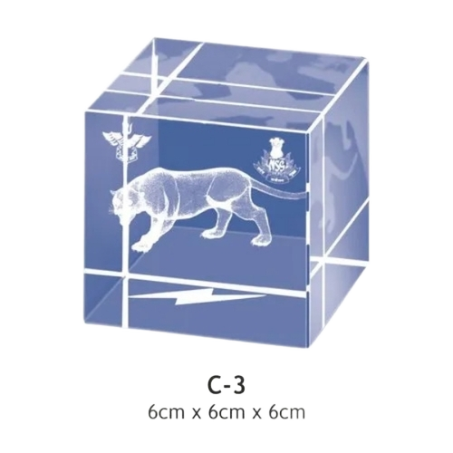 White Rectangle C3 Crystal Cube