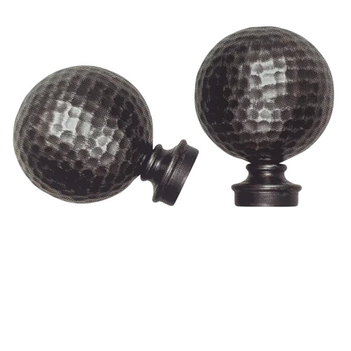 Disc Design Curtain Rod End Cap - Color: White & Brown
