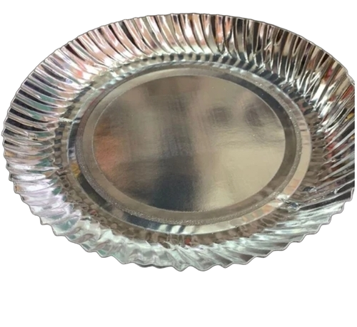 8Inch Silver Foil Paper Plates - Pattern Type: Plain