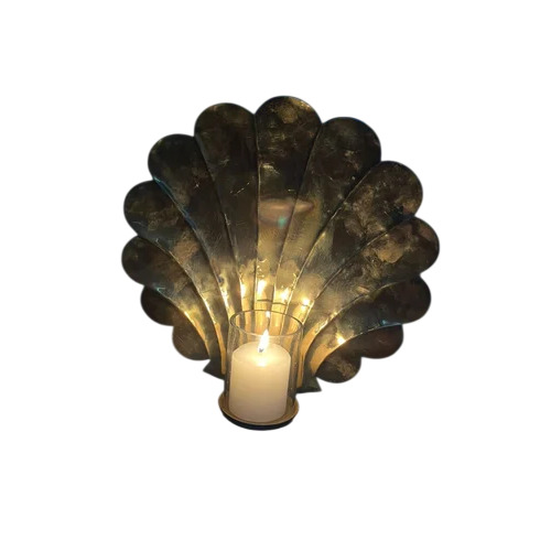 Brass Wall Mount And Tabletop Tea Light Holder - Color: Golden