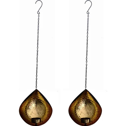 Hanging Metal Candle Votive - Color: Golden