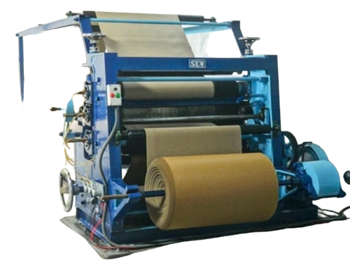 Vertical Type Single Face Paper Corrugation Machines - Color: Blue