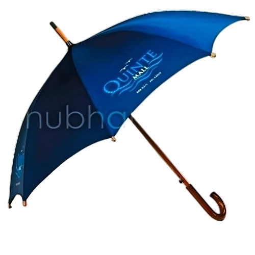 Wooden Printed Umbrella - Color: Blue