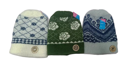 Men Woolen White Knitted Winter Cap