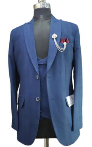 Yale Blue Self Check Italian Men Suit
