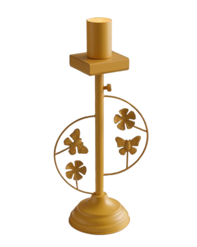 Decorative Metal Floral Butterfly Candle Stand