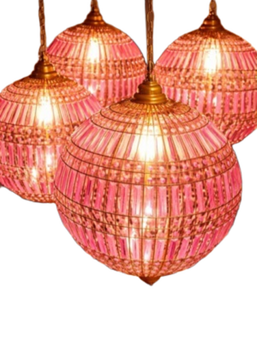 Crystal Ball Hanging Light - Color: Pink