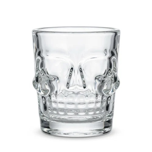 Skull Design Crystal Short Glass - Color: Transparent