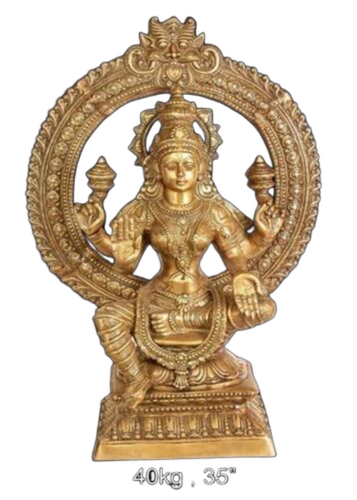 Brass Goddess Laxmi Statue - Color: Golden