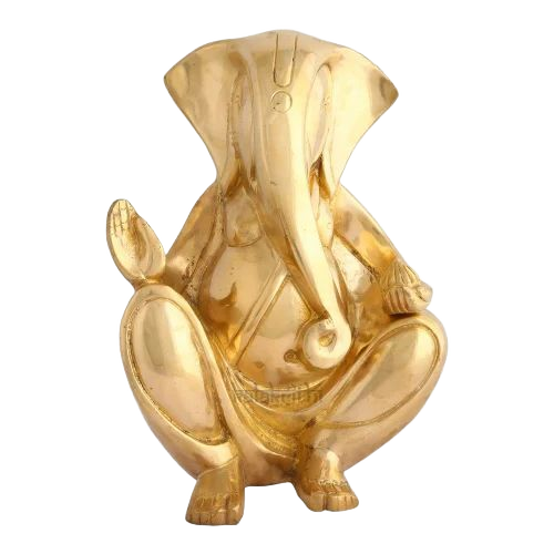 Brass Modern Ganesha Statue - Color: Golden